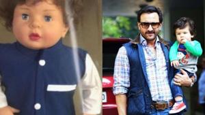 Saif Ali Khan with son Taimur (right), Taimur’s doll (left) Saif Ali Khan with son Taimur (right), Taimur’s doll (left)
