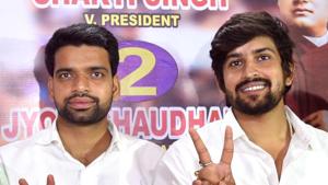 Ankiv Baisoya (left) stepped down as president of Delhi University Students Union over a controversy regarding a fake degree used by him for getting admission in the varsity.(Sushil Kumar/HT File) Ankiv Baisoya (left) stepped down as president of Delhi University Students Union over a controversy regarding a fake degree used by him for getting admission in the varsity.(Sushil Kumar/HT File)