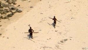 The Sentinelese have a record of being hostile to anyone who tries to get close. Photo: Indian Coast Guard The Sentinelese have a record of being hostile to anyone who tries to get close. Photo: Indian Coast Guard