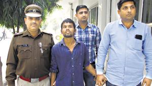 Police said the accused, Sunil Kumar, would first break the legs of the victims before attempting rape and then murder them.(Yogendra Kumar/HT Photo) Police said the accused, Sunil Kumar, would first break the legs of the victims before attempting rape and then murder them.(Yogendra Kumar/HT Photo)