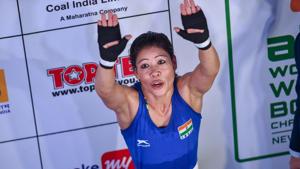 New Delhi: Indian boxer MC Mary Kom reacts after defeating China's Wu Yu in the quarterfinals of women's light flyweight.(PTI) New Delhi: Indian boxer MC Mary Kom reacts after defeating China's Wu Yu in the quarterfinals of women's light flyweight.(PTI)