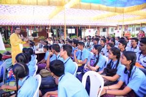 Author Jerry Pinto speaks to students at GALF 2017(Courtesy GALF) Author Jerry Pinto speaks to students at GALF 2017(Courtesy GALF)
