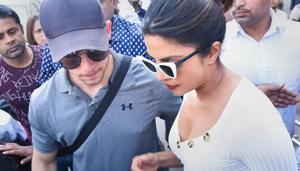 Bollywood actor Priyanka Chopra and American singer Nick Jonas seen out and about, in Jodhpur.(PTI) Bollywood actor Priyanka Chopra and American singer Nick Jonas seen out and about, in Jodhpur.(PTI)