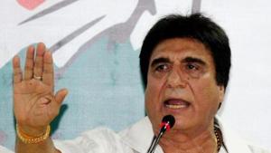 Raj Babbar made the remark while addressing a rally in poll-bound Madhya Pradesh’s Indore city on Thursday. MP goes to polls on November 28.(PTI) Raj Babbar made the remark while addressing a rally in poll-bound Madhya Pradesh’s Indore city on Thursday. MP goes to polls on November 28.(PTI)