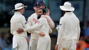 England's Adil Rashid celebrates with his teammates after taking the wicket of Sri Lanka's Malinda Pushpakumara(REUTERS) England's Adil Rashid celebrates with his teammates after taking the wicket of Sri Lanka's Malinda Pushpakumara(REUTERS)