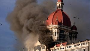 In this file photo, a cloud of smoke can be seen belching out from below the main dome of Taj Hotel on Thursday Morning November 27, 2008.(Manoj Patil/ HT Photo) In this file photo, a cloud of smoke can be seen belching out from below the main dome of Taj Hotel on Thursday Morning November 27, 2008.(Manoj Patil/ HT Photo)