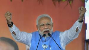 Prime Minister Narendra Modi addresses a public meeting for Madhya Pradesh Assembly elections campaign, in Vidisha on November 25.(PTI Photo) Prime Minister Narendra Modi addresses a public meeting for Madhya Pradesh Assembly elections campaign, in Vidisha on November 25.(PTI Photo)