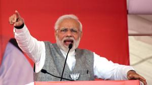Prime Minister Narendra Modi said Congress was dragging the judiciary into politics.(PTI) Prime Minister Narendra Modi said Congress was dragging the judiciary into politics.(PTI)