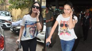 While Kareena Kapoor was spotted at the gym, Sara Ali Khan was spotted at the airport.(Viral Bhayani) While Kareena Kapoor was spotted at the gym, Sara Ali Khan was spotted at the airport.(Viral Bhayani)