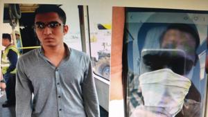 The youth, identified as Yog Vedan Poddar, had covered his face with a handkerchief and taken a picture.(HT Photo) The youth, identified as Yog Vedan Poddar, had covered his face with a handkerchief and taken a picture.(HT Photo)