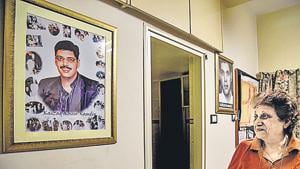 Nawaz Kamdin at her residence on Boat Club road, recalls the death of her son Kaizad at the Taj hotel on 26/11.(SANKET WANKHADE/HT PHOTO)
