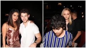 Priyanka Chopra and Nick Jonas partied with Joe Jonas and Sophie Turner in Mumbai on Monday.(Viral Bhayani) Priyanka Chopra and Nick Jonas partied with Joe Jonas and Sophie Turner in Mumbai on Monday.(Viral Bhayani)
