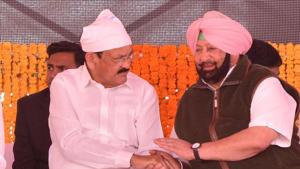 Vice president M. Venkaiah Naidu with Punjab Chief Minister Captain Amarinder Singh and other dignitaries at the foundation laying ceremony of Kartarpur corridor at Dera Baba Nanak in district Gurdaspur, Amritsar, Punjab on Monday, November 26, 2018.(Sameer Sehgal / HT Photo) Vice president M. Venkaiah Naidu with Punjab Chief Minister Captain Amarinder Singh and other dignitaries at the foundation laying ceremony of Kartarpur corridor at Dera Baba Nanak in district Gurdaspur, Amritsar, Punjab on Monday, November 26, 2018.(Sameer Sehgal / HT Photo)