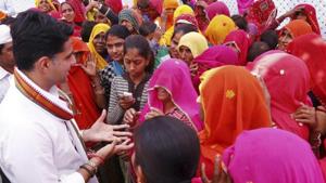 Rajasthan Congress president Sachin Pilot during election campaign for the state assembly at Tonk, Saturday, Nov 24, 2018.(PTI) Rajasthan Congress president Sachin Pilot during election campaign for the state assembly at Tonk, Saturday, Nov 24, 2018.(PTI)