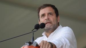 Congress president Rahul Gandhi addresses a public gathering in Telangana(Photo: Twitter/@INCIndia) Congress president Rahul Gandhi addresses a public gathering in Telangana(Photo: Twitter/@INCIndia)