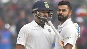 File image of Rohit Sharma (left) and Virat Kohli.(PTI) File image of Rohit Sharma (left) and Virat Kohli.(PTI)