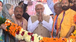 PM Narendra Modi being welcomed by BJP workers during his public meeting, in Kota, Rajasthan, on Monday, November 26, 2018.(AH Zaidi / HT Photo) PM Narendra Modi being welcomed by BJP workers during his public meeting, in Kota, Rajasthan, on Monday, November 26, 2018.(AH Zaidi / HT Photo)