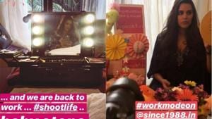 Neha Dhupia shared pictures from her brand shoot. Neha Dhupia shared pictures from her brand shoot.