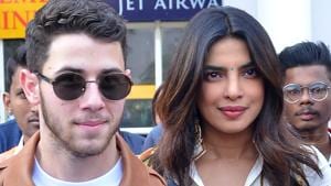 Priyanka Chopra and singer Nick Jonas arrive at the airport in Jodhpur for their wedding.(REUTERS) Priyanka Chopra and singer Nick Jonas arrive at the airport in Jodhpur for their wedding.(REUTERS)