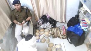 Skeletons recovered by rail police put on display at GRP police station in Chapra, Bihar.(Shahsi Bhushan/ HT Photo) Skeletons recovered by rail police put on display at GRP police station in Chapra, Bihar.(Shahsi Bhushan/ HT Photo)