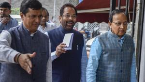 Union minister Mukhtar Abbas Naqvi leaves after a meeting with Election Commission of India, in New Delhi, Wednesday, Nov. 28, 2018. The minister led a BJP delegation complaining about inclusion of Rohingya refugees in Telangana voters’ list ahead of the December 7 assembly election in the state.(AP) Union minister Mukhtar Abbas Naqvi leaves after a meeting with Election Commission of India, in New Delhi, Wednesday, Nov. 28, 2018. The minister led a BJP delegation complaining about inclusion of Rohingya refugees in Telangana voters’ list ahead of the December 7 assembly election in the state.(AP)
