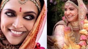 Deepika Padukone nailed the same heavy smokey eyes while Anushka Sharma opted for dewy makeup in her floral pink lehenga(@ranveersingh, @anushkasharma1588 / Instagram) Deepika Padukone nailed the same heavy smokey eyes while Anushka Sharma opted for dewy makeup in her floral pink lehenga(@ranveersingh, @anushkasharma1588 / Instagram)