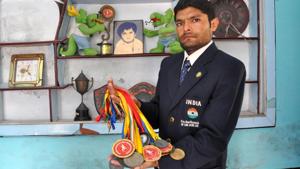 Mehtab Hussain, a daily wager at a meat factory in Bareilly, is locally famous as ‘Bolt’— the last name of Jamaican sprinter and nine-time Olympic gold medallist Usain Bolt – for his athletic prowess. Mehtab Hussain, a daily wager at a meat factory in Bareilly, is locally famous as ‘Bolt’— the last name of Jamaican sprinter and nine-time Olympic gold medallist Usain Bolt – for his athletic prowess.