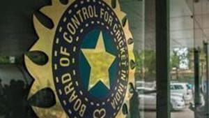 A view of logo of the Board of Control for Cricket in India (BCCI) during a Council meeting of the Indian Premier League (IPL).(Hindustan Times via Getty Images) A view of logo of the Board of Control for Cricket in India (BCCI) during a Council meeting of the Indian Premier League (IPL).(Hindustan Times via Getty Images)