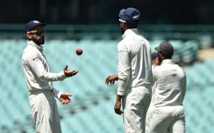India's captain Virat Kohli (L) throws the ball to Lokesh Rahul (C) whilst fielding on the fourth day of the tour match against Cricket Australia XI at the SCG in Sydney.(AFP) India's captain Virat Kohli (L) throws the ball to Lokesh Rahul (C) whilst fielding on the fourth day of the tour match against Cricket Australia XI at the SCG in Sydney.(AFP)