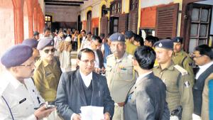 The scene outside Ara court after the judgement(HT File Photo) The scene outside Ara court after the judgement(HT File Photo)