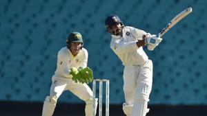 Murali Vijay plays a shot during his knock against Cricket Australia XI.(AFP) Murali Vijay plays a shot during his knock against Cricket Australia XI.(AFP)