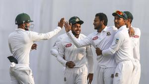 Bangladesh beat West Indies by an innings and 184 runs in the second Test in Dhaka.(AFP) Bangladesh beat West Indies by an innings and 184 runs in the second Test in Dhaka.(AFP)
