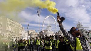 Demonstrators, known as they yellow jackets, protest in Marseille, southern France, Saturday, Dec. 1, 2018, against rising fuel costs and what they claim were dilapidated residential buildings that collapsed Monday Nov. 5, killing eight people.(AP) Demonstrators, known as they yellow jackets, protest in Marseille, southern France, Saturday, Dec. 1, 2018, against rising fuel costs and what they claim were dilapidated residential buildings that collapsed Monday Nov. 5, killing eight people.(AP)