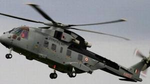 An AgustaWestland helicopter.(PTI/Representative Image) An AgustaWestland helicopter.(PTI/Representative Image)
