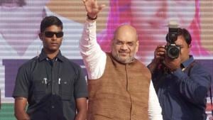 Rajasthan assembly election 2018: BJP National President Amit Shah at an election rally for party candidates in Bundi on Monday, December 3, 2018.(HT Photo) Rajasthan assembly election 2018: BJP National President Amit Shah at an election rally for party candidates in Bundi on Monday, December 3, 2018.(HT Photo)