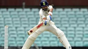 Virat Kohli plays a shot on the second day of the tour match against Cricket Australia XI at the SCG.(AFP) Virat Kohli plays a shot on the second day of the tour match against Cricket Australia XI at the SCG.(AFP)