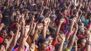 Telangana Assembly Election 2018: Crowd attends an election rally at Mulugu, in Telangana.(PTI) Telangana Assembly Election 2018: Crowd attends an election rally at Mulugu, in Telangana.(PTI)