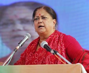 Bhilwara: Rajasthan Chief Minister Vasundhara Raje during an election rally in support of the BJP candidates, in Bhilwara, Tuesday, Dec. 4, 2018. (PTI Photo) (PTI12_4_2018_000131A)(PTI) Bhilwara: Rajasthan Chief Minister Vasundhara Raje during an election rally in support of the BJP candidates, in Bhilwara, Tuesday, Dec. 4, 2018. (PTI Photo) (PTI12_4_2018_000131A)(PTI)