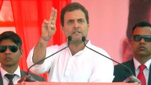 Rahul Gandhi addressed a rally in Telangana on Wednesday, the last day of campaigning. Rahul Gandhi addressed a rally in Telangana on Wednesday, the last day of campaigning.