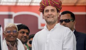 Till a month ago, the Congress had taken victory in Rajasthan for granted. But the last minute carpet bombing of the state by the BJP has left many observers wondering if there will be a sudden switch in fortunes(PTI) Till a month ago, the Congress had taken victory in Rajasthan for granted. But the last minute carpet bombing of the state by the BJP has left many observers wondering if there will be a sudden switch in fortunes(PTI)