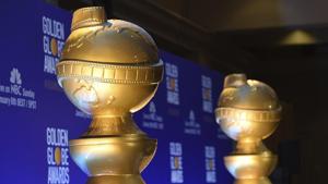 Golden Globe statues appear on stage prior to the nominations for the 76th Annual Golden Globe Awards at the Beverly Hilton hotel on Thursday.(Chris Pizzello/Invision/AP) Golden Globe statues appear on stage prior to the nominations for the 76th Annual Golden Globe Awards at the Beverly Hilton hotel on Thursday.(Chris Pizzello/Invision/AP)