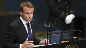 French President Emmanuel Macron’s popularity has slumped to a new low since the demonstrations began.(NYT) French President Emmanuel Macron’s popularity has slumped to a new low since the demonstrations began.(NYT)