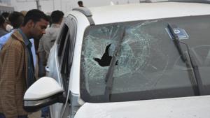Local BJP worker Shiv Kumar along with his driver and personal security guard were killed in a shootout in Greater Noida on November 15, 2017.(Sakib Ali/HT Photo) Local BJP worker Shiv Kumar along with his driver and personal security guard were killed in a shootout in Greater Noida on November 15, 2017.(Sakib Ali/HT Photo)
