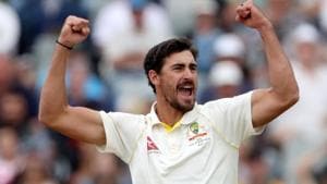 Australia's Mitchell Starc appeals unsuccessfully for a wicket during Day 1 of the first match against India.(REUTERS)