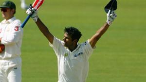 Rahul Dravid celebrates after hitting the winning run to give India a four wicket victory in the 2nd Test between Australia and India at the Adelaide Oval on December 16, 2003 in Adelaide, Australia. (Photo by Tony Lewis/Getty Images)(Getty Images) Rahul Dravid celebrates after hitting the winning run to give India a four wicket victory in the 2nd Test between Australia and India at the Adelaide Oval on December 16, 2003 in Adelaide, Australia. (Photo by Tony Lewis/Getty Images)(Getty Images)