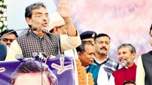 Union minister and RLSP leader Upendra Kushwaha addressing a rally at Motihari, Bihar, on Thursday, December 6, 2018.(HT Photo) Union minister and RLSP leader Upendra Kushwaha addressing a rally at Motihari, Bihar, on Thursday, December 6, 2018.(HT Photo)