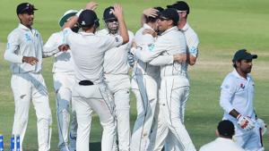 New Zealand won the third Test by 123 runs against Pakistan.(AFP) New Zealand won the third Test by 123 runs against Pakistan.(AFP)