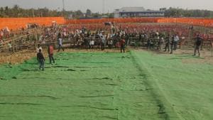 The Trinamool Congress on Saturday cleaned the rally ground with cow dung and Gangajal (water from the Ganges, the most scared river for Hindus) to “purify” the ground in “traditional Hindu” style.(Samir Jana/HT FILE PHOTO) The Trinamool Congress on Saturday cleaned the rally ground with cow dung and Gangajal (water from the Ganges, the most scared river for Hindus) to “purify” the ground in “traditional Hindu” style.(Samir Jana/HT FILE PHOTO)