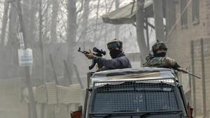 Police and army launched the operation based on reports about the presence of militants. However as the operation was going on, militants opened fire on the forces, triggering an encounter.(PTI) Police and army launched the operation based on reports about the presence of militants. However as the operation was going on, militants opened fire on the forces, triggering an encounter.(PTI)