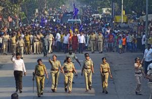 Protests by Dalit groups in the aftermath of the Bhima Koregaon clashes rocked Maharashtra, especially its capital Mumbai.(Vijayanand Gupta/HT Photo)